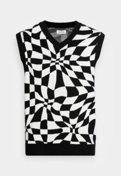 YOURTURN Distorted Check Vest Unisex - Trui - Black/White -Kledingwinkel 0c905aaa1f764777bb0751bb5f4242ae
