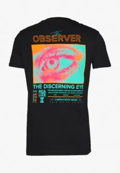YOURTURN Unisex Observer- T-Shirt Print - Black