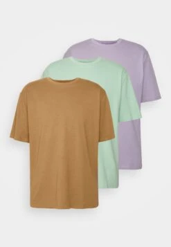 YOURTURN 3Pack Unisex - T-Shirt Basic - Light Green/Lilac/Light Brown -Kledingwinkel 2ed8114ce3474a2bb4c76e33887aa7fd