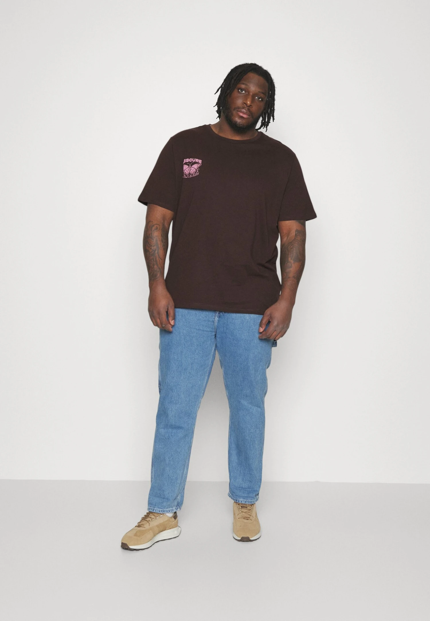 YOURTURN T-Shirt Print - Dark Brown 2 YOURTURN T-Shirt Print - Dark Brown - Afbeelding 2