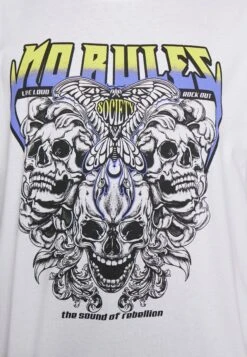 YOURTURN Rule Skull Graphic Tee Unisex - T-Shirt Print - White -Kledingwinkel 38058aa46a744b1d840b5599082d9305