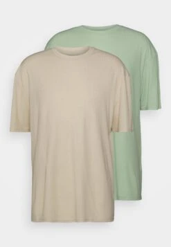 YOURTURN Unisex 2 Pack - T-Shirt Basic - Offwhite/Light Green -Kledingwinkel 385da18b020f4ae48131c78f1c3ddf07