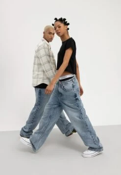 YOURTURN Baggy Jeans Unisex - Relaxed Fit Jeans - Dark Blue Denim -Kledingwinkel 47039cf62e0e4223bb19b517ea683054