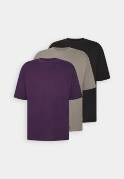 YOURTURN 3Pack Unisex - T-Shirt Basic - Grey/Purple/Black -Kledingwinkel 6d30af072c764e1881baa9012c5deaf0