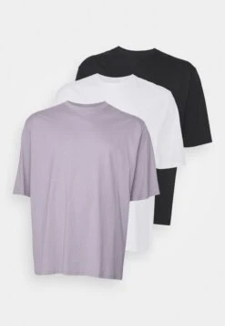 YOURTURN Unisex 3 Pack- T-Shirt Basic - White/Lilac/Black -Kledingwinkel 74a88e3257534b588c923bdfe378d85a