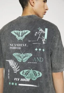 YOURTURN Unisex - T-Shirt Print - Mottled Black -Kledingwinkel 85777c824c2640959cc9b8fb1bb33069