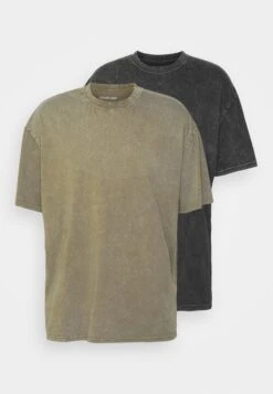 YOURTURN 2 Pack Unisex - T-Shirt Basic - Black/Olive -Kledingwinkel 87650e8a40104bc792f82977074a6138