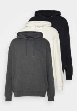 YOURTURN Unisex 3 Pack - Hoodie - Black/Mottled Dark Grey/Off White -Kledingwinkel 9f67d9effa7b40808acf2ad0fce05e81