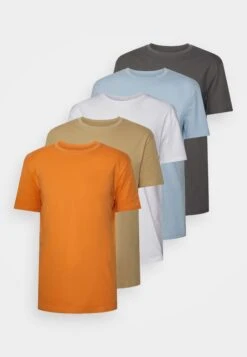 YOURTURN Unisex 5 Pack - T-Shirt Basic - White/Apricot/Light Blue -Kledingwinkel ac01883394f243b19aa4c83fb52974fc