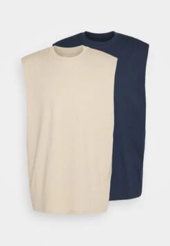YOURTURN Unisex 2 Pack - Top - Beige/Dark Blue -Kledingwinkel b55d40a197f94f29b51876acd9a8af53