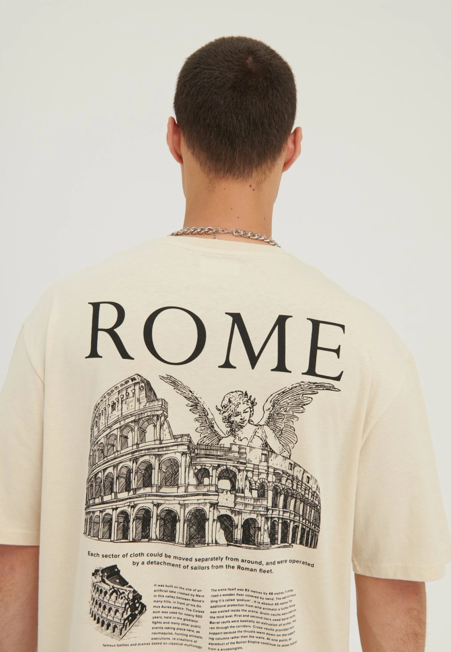 YOURTURN Rome Tee Unisex - T-Shirt Print - Mottled Light Brown 3 YOURTURN Rome Tee Unisex - T-Shirt Print - Mottled Light Brown - Afbeelding 3