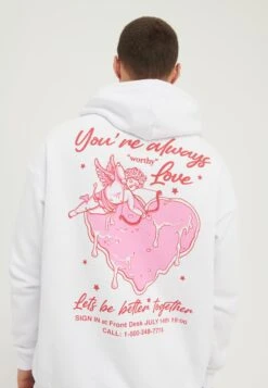 YOURTURN Heart Back Print Relaxed Hoodie Unisex - Hoodie - White -Kledingwinkel ce0ba314ea484cd1bc8cf5b8dacbcec9