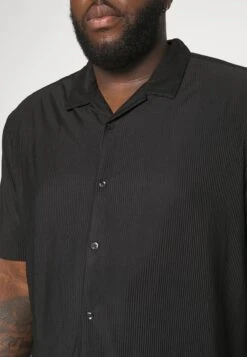 YOURTURN Plisse Shirt Unisex - Overhemd - Black -Kledingwinkel ebe953609ad041e29fb537e234f3f4d3