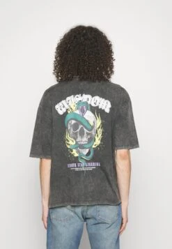 Kledingwinkel 16 YOURTURN Skull Graphic Tee Unisex - T-Shirt Print - Mottled Black